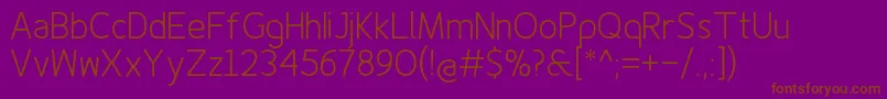 Finenessprolight Font – Brown Fonts on Purple Background