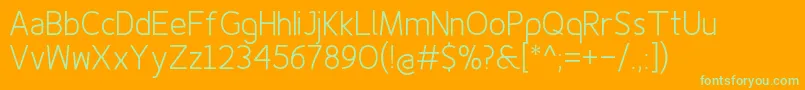 Шрифт Finenessprolight – зелёные шрифты на оранжевом фоне