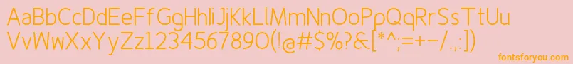 Finenessprolight Font – Orange Fonts on Pink Background