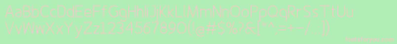 Finenessprolight Font – Pink Fonts on Green Background