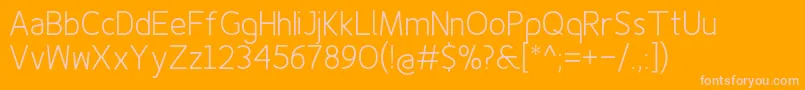 Finenessprolight-Schriftart – Rosa Schriften auf orangefarbenem Hintergrund