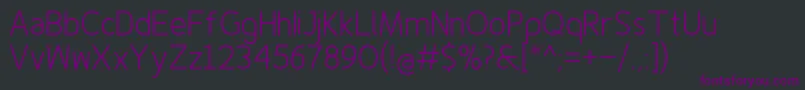 Finenessprolight Font – Purple Fonts on Black Background