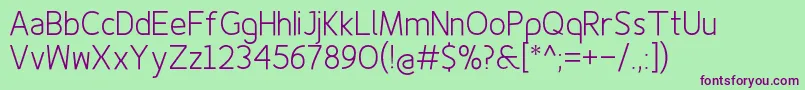 Finenessprolight Font – Purple Fonts on Green Background
