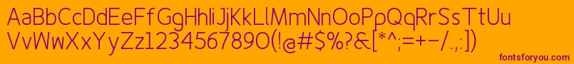 Finenessprolight Font – Purple Fonts on Orange Background
