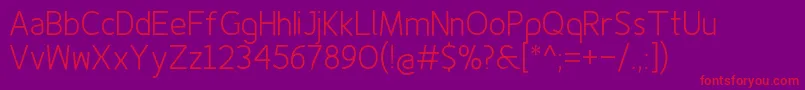 Finenessprolight Font – Red Fonts on Purple Background