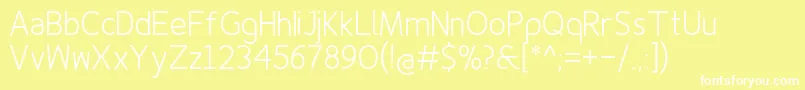 Finenessprolight Font – White Fonts on Yellow Background