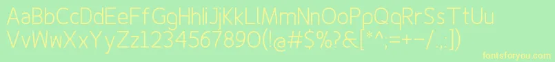 Finenessprolight Font – Yellow Fonts on Green Background