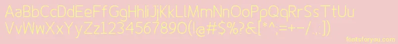 Finenessprolight-Schriftart – Gelbe Schriften auf rosa Hintergrund