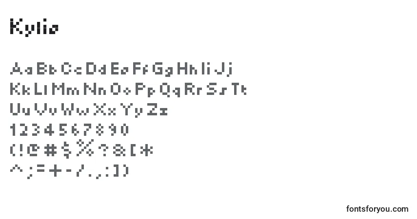 Шрифт Kylie – алфавит, цифры, специальные символы