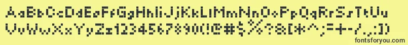 Kylie Font – Black Fonts on Yellow Background