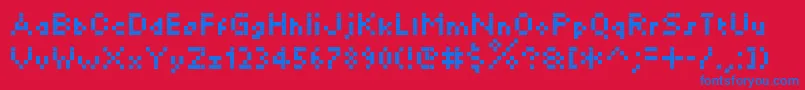 Kylie Font – Blue Fonts on Red Background