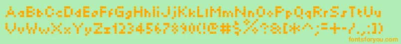 Fonte Kylie – fontes laranjas em um fundo verde