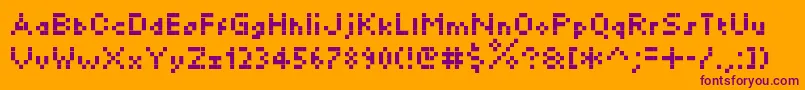 Kylie-Schriftart – Violette Schriften auf orangefarbenem Hintergrund