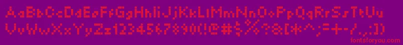 フォントKylie – 紫の背景に赤い文字