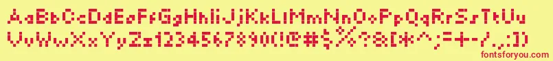 Police Kylie – polices rouges sur fond jaune