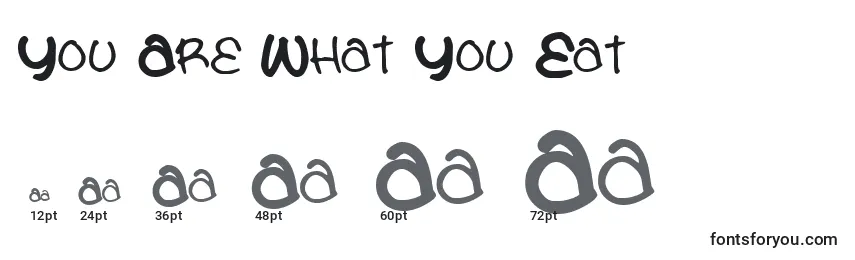 You Are What You Eat Font Sizes