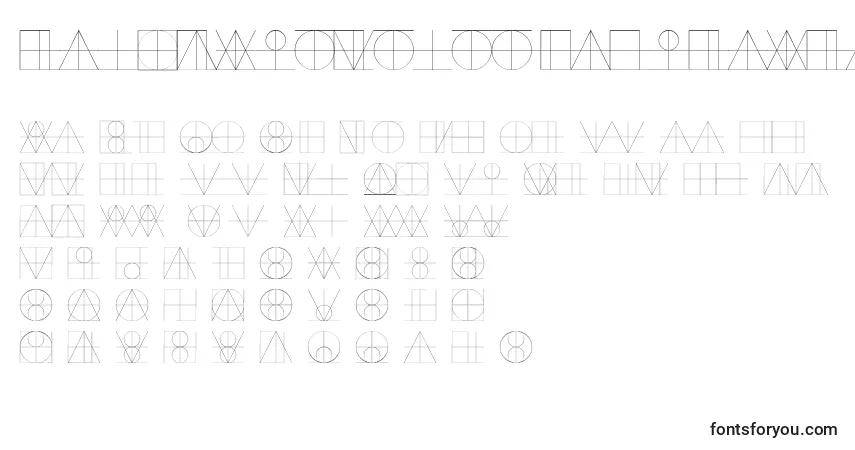 Schriftart LinotypereneedisplayLines – Alphabet, Zahlen, spezielle Symbole