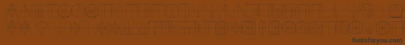 LinotypereneedisplayLines-fontti – mustat fontit ruskealla taustalla