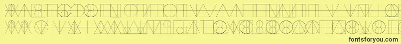 LinotypereneedisplayLines Font – Black Fonts on Yellow Background