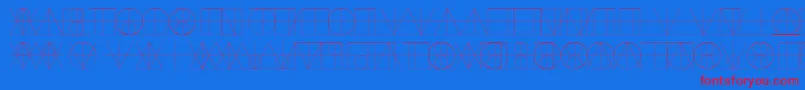 LinotypereneedisplayLines Font – Red Fonts on Blue Background