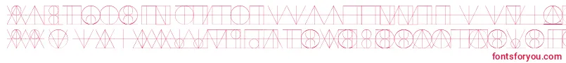 LinotypereneedisplayLines-fontti – punaiset fontit valkoisella taustalla