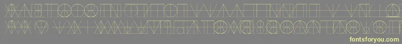 LinotypereneedisplayLines-fontti – keltaiset fontit harmaalla taustalla