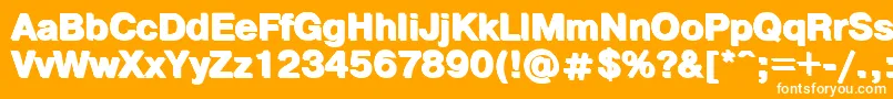Czcionka PragmaticashadowcBold – białe czcionki na pomarańczowym tle
