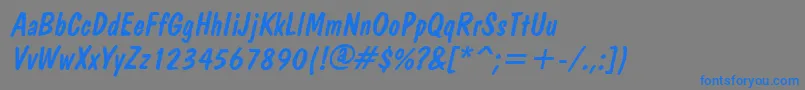 BrushdomItalic Font – Blue Fonts on Gray Background