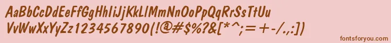 BrushdomItalic Font – Brown Fonts on Pink Background