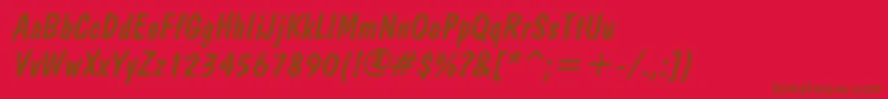 BrushdomItalic Font – Brown Fonts on Red Background