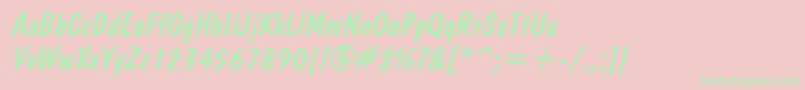 Шрифт BrushdomItalic – зелёные шрифты на розовом фоне