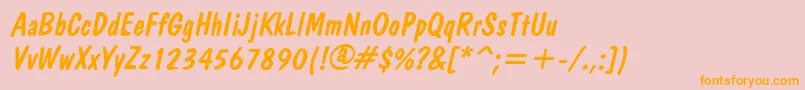 BrushdomItalic Font – Orange Fonts on Pink Background