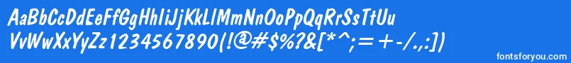 fuente BrushdomItalic – Fuentes Blancas Sobre Fondo Azul