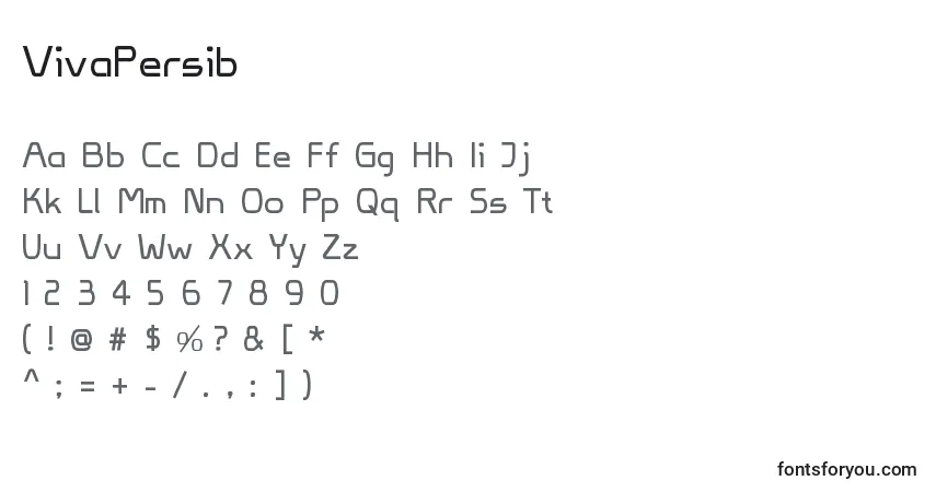 Fuente VivaPersib - alfabeto, números, caracteres especiales