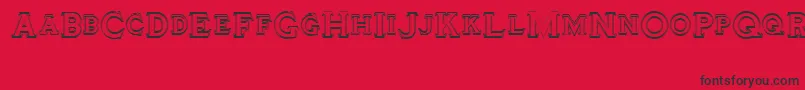 フォントTinplatetitlingdouble – 赤い背景に黒い文字