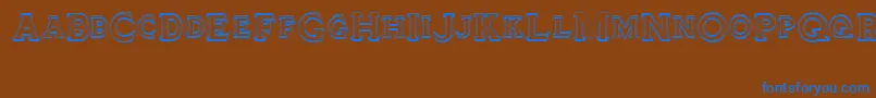 Tinplatetitlingdouble Font – Blue Fonts on Brown Background