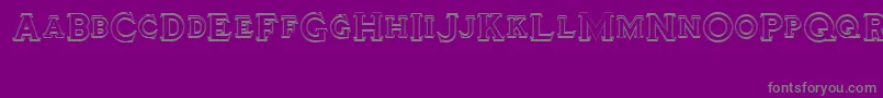 Saiba mais sobre a fonte Tinplatetitlingdouble Fonte Tinplatetitlingdouble – fontes cinzas em um fundo violeta