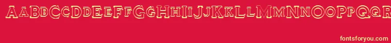 Tinplatetitlingdouble Font – Yellow Fonts on Red Background