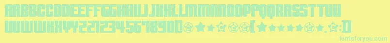 Fonte Clearwerkcraftremix – fontes verdes em um fundo amarelo