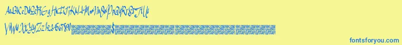 Greatersales Font – Blue Fonts on Yellow Background