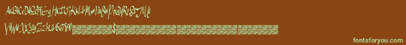 Greatersales-fontti – vihreät fontit ruskealla taustalla