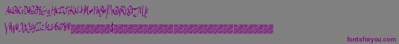 Czcionka Greatersales – fioletowe czcionki na szarym tle