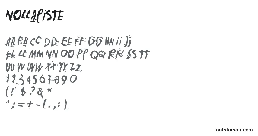 Schriftart Nollapiste – Alphabet, Zahlen, spezielle Symbole