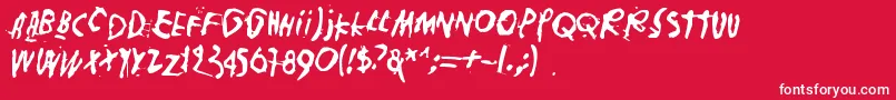Nollapiste Font – White Fonts on Red Background