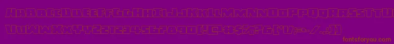 Darkallianceout-Schriftart – Braune Schriften auf violettem Hintergrund