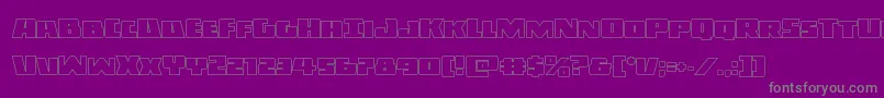 フォントDarkallianceout – 紫の背景に灰色の文字