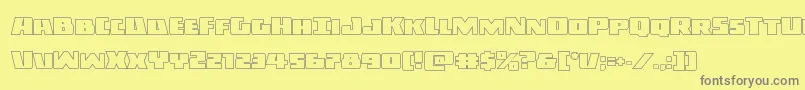 Darkallianceout-Schriftart – Graue Schriften auf gelbem Hintergrund
