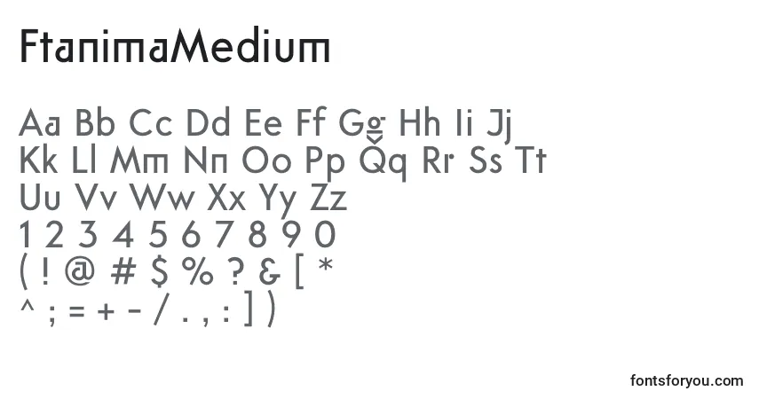 Schriftart FtanimaMedium – Alphabet, Zahlen, spezielle Symbole