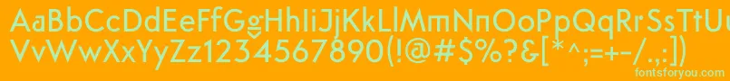 フォントFtanimaMedium – オレンジの背景に緑のフォント