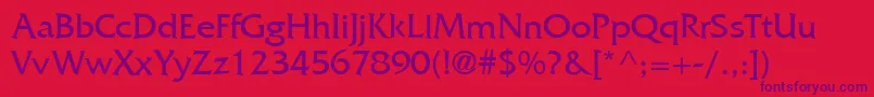 FrizQuadrataLt Font – Purple Fonts on Red Background